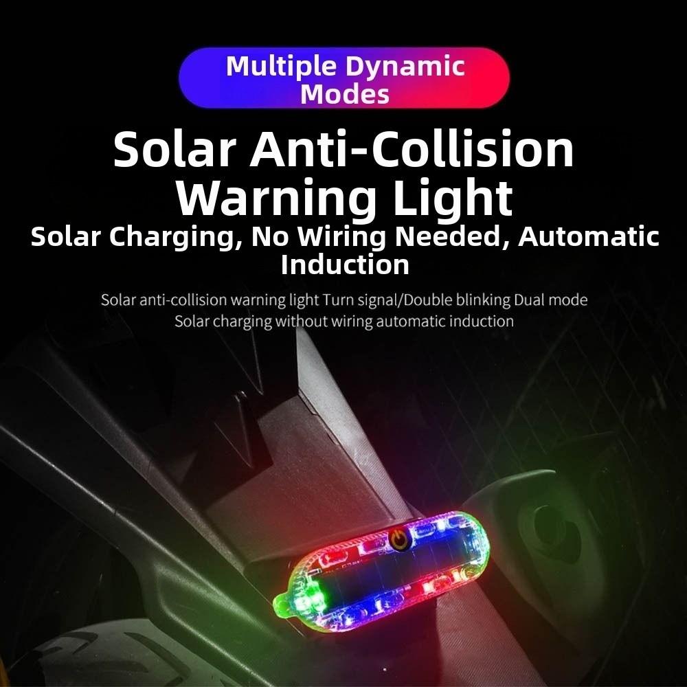Waterproof Solar LED Warning Light Solar Powered Motorcycle Tail Light Bicycle Safety Light