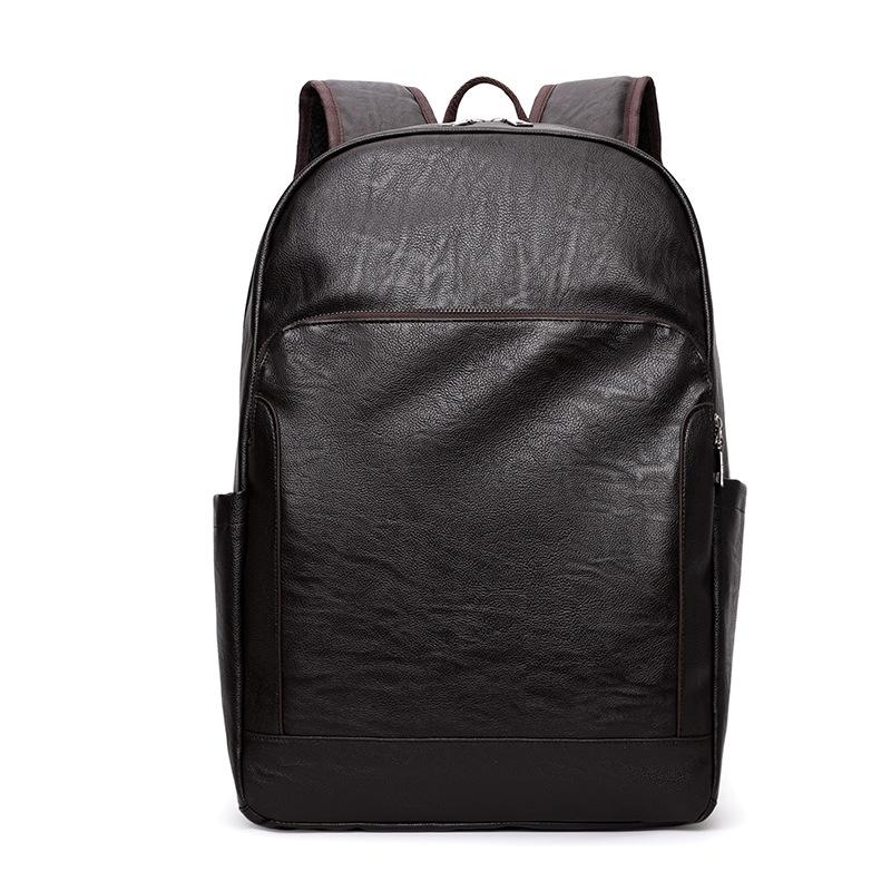 Men's Pu Leather Backpack, Simple and Lightweight, Business Trip Bag, Business Casual Large-capacity Computer Bag