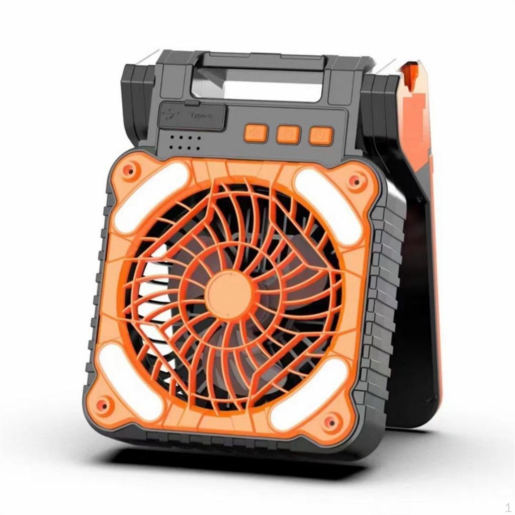 Solar Fan with Light Multi-Functional Portable Adjustable Cooling