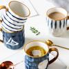 Coffee Mugs Ocean Wind Hand Kneading Ceramic Milk Cup Blue & White Eco Friendly Mugs Coffee Cups Tumbler Cup Kawaii Mug Cute Cup