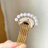 Vintage Pearl Hair Comb Headdress: Women's Ancient Style Updo Accessory
