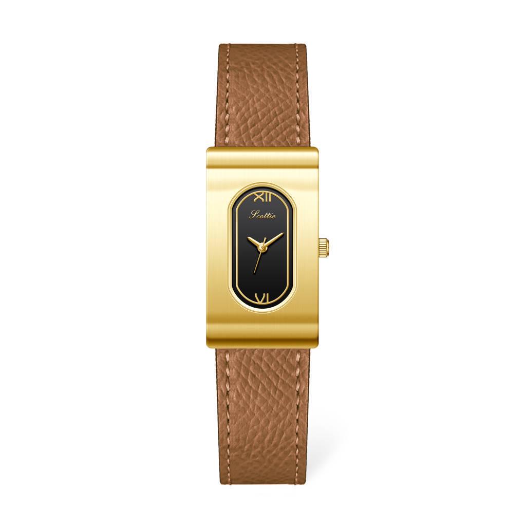 Shigaodi Damen Retro Minimalistische Lederarmbanduhr – Modisch, Lässig und Wasserdicht.