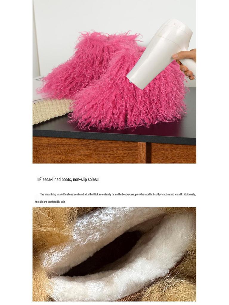 Kids' Furry Winter Snow Boots - Plush Velvet, Unisex for Boys & Girls