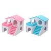 Yousheng Hamster House Ventilated Design Double Layers Wooden Hamster Hideout Accessories Toy for Guinea-pig