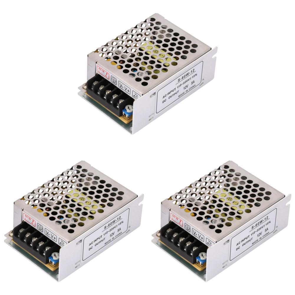 

12V 5A Netzteiladapter 60W Netzteil Transformator Schalter 220 AC auf 12V DC
