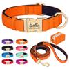 Gepersonaliseerde Hondenhalsband Lijn Tas Kleurrijke Hondenhalsbanden Duurzame Nylon Huisdier Gesp Halsketting Met Lijnen Poepzak Zacht voor Honden Mopshond