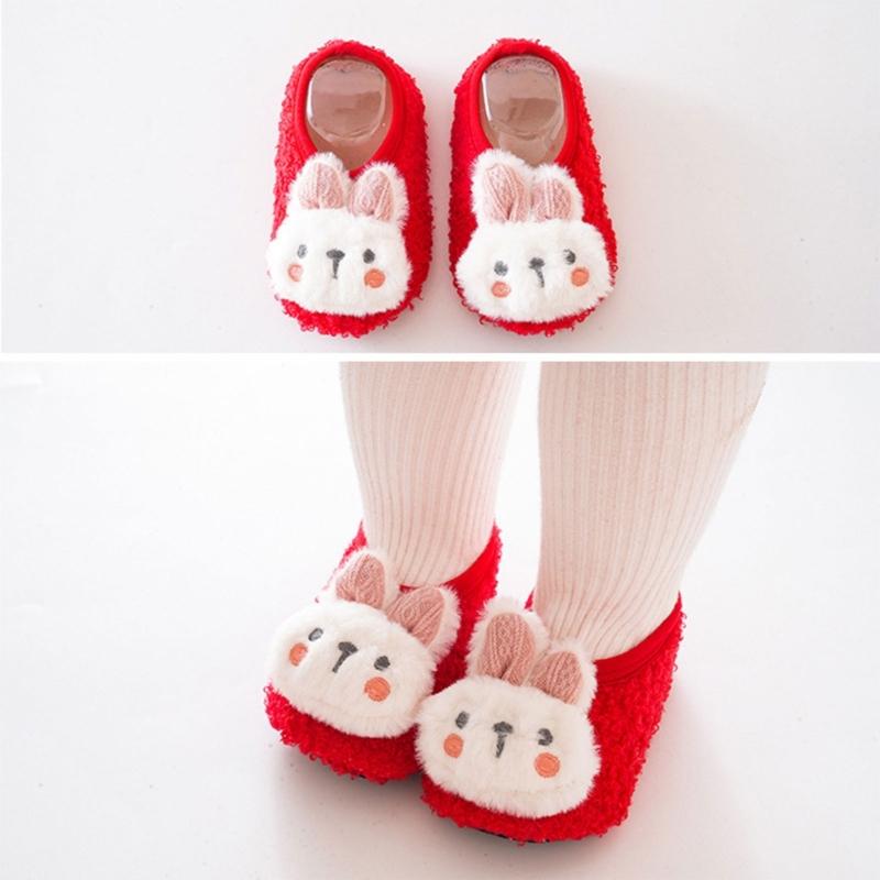 1 Pair Baby Anti Skid Walking Shoes Indoor Toddlers Shoes Non-slip Warm Floor Socks Prewalker for Autumn and Winter