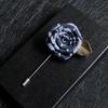 1PC Wedding Bridegroom Brooch Cloth Collar Brooch Alloy Lapel Pins Rose Flower Accessories Suit
