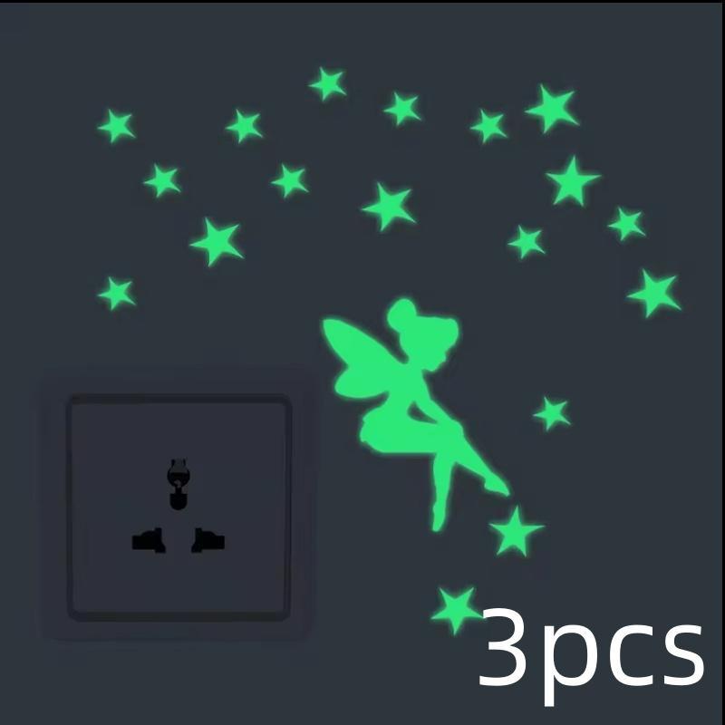 Luminous Switch Stickers Glow In The Dark Decorative Sticker Kids Room Cartoon Cat Dog Fairy Star Pvc Wall Home Decoration 2026
