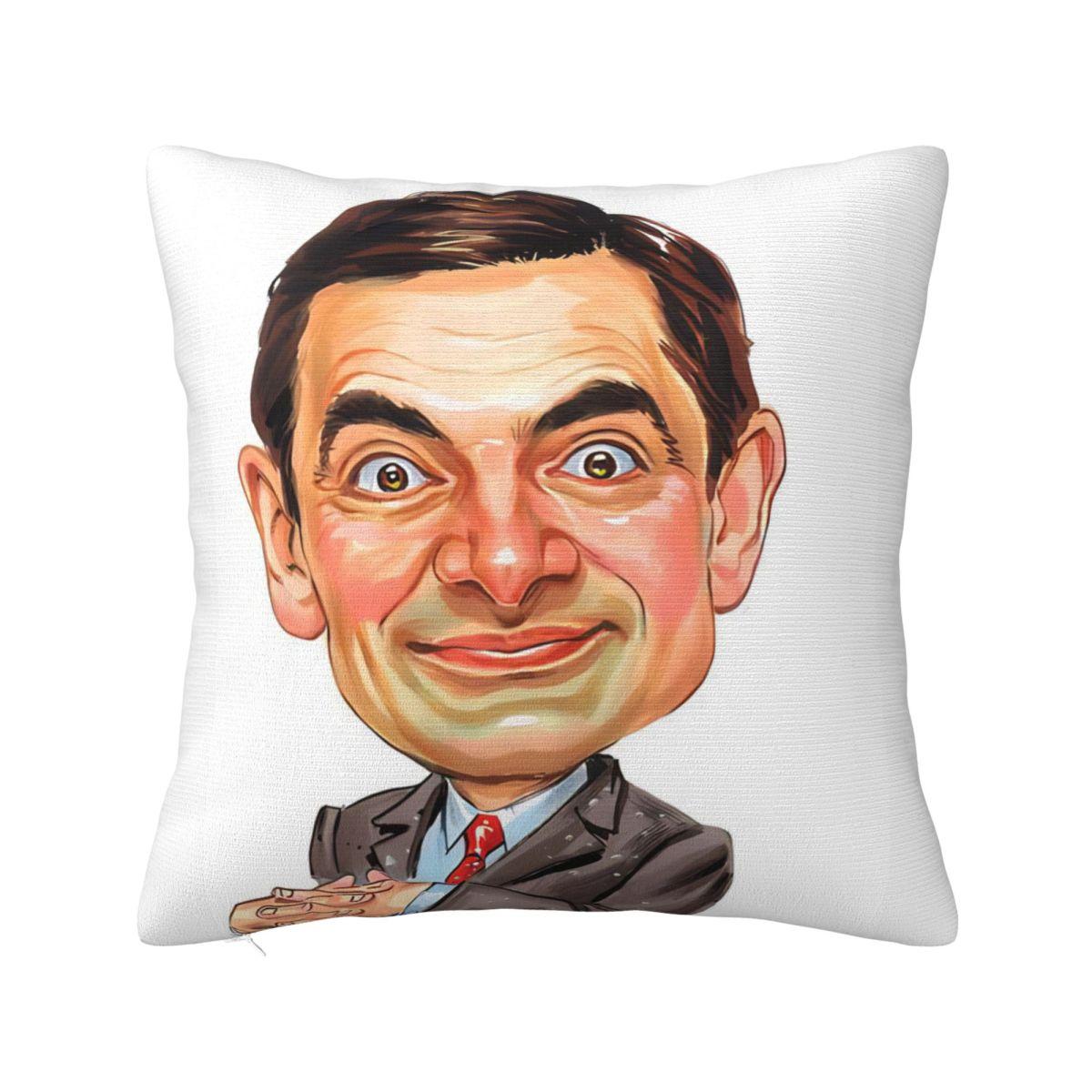 

Cartoon Mr. Bean Rowan Atkinson Comedian Pillow Cover Pillow Case Cushion Cover Pillowcases For Chair Sofa Home Decoration 22x22Inch