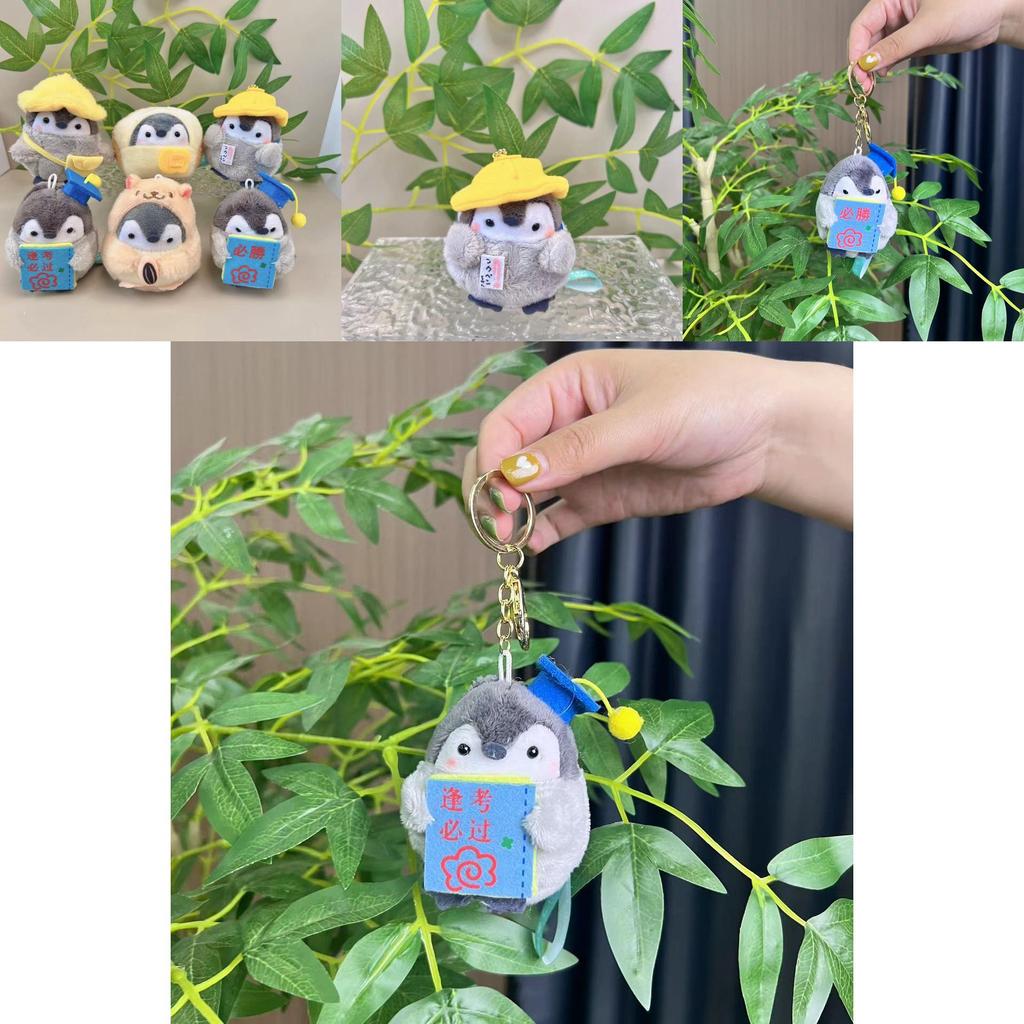 Soft And Cuddly Penguin Plush Keychain Featuring Charming Hat Design
