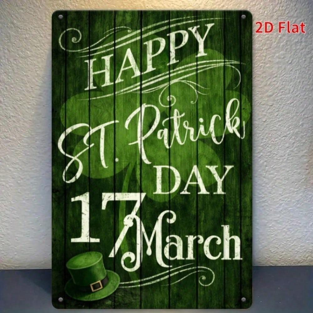 Vintage St Patrick Joy Metal Plaque Waterproof Wall Art Home Restaurant Decor Sign