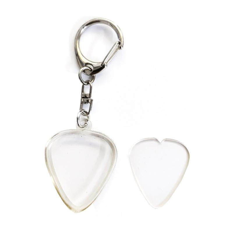 2Pcs Clear Guitar Pick Holder Necklace Keychain Plastic Guitar Pick Storage Case For Musicians And Collectors