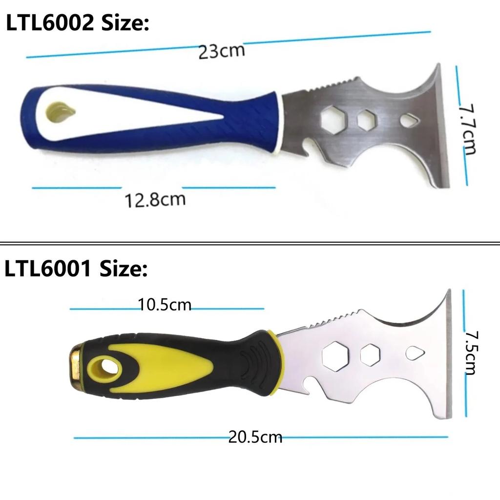 LiTuiLi Couteau à mastic multi-usages 15 en 1 Grattoir à peinture en acier inoxydable Outil de construction pour papier peint Ouvre-boîte Bricolage à domicile