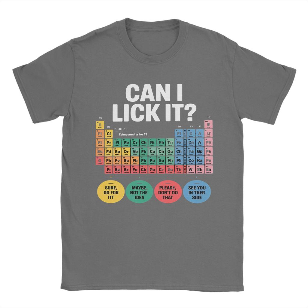 Periodic Table Can I Lick It 100 Days of School  T-Shirt Men Women  Casual Cotton Tee Shirt O Neck T Shirt Plus Size Clothes
