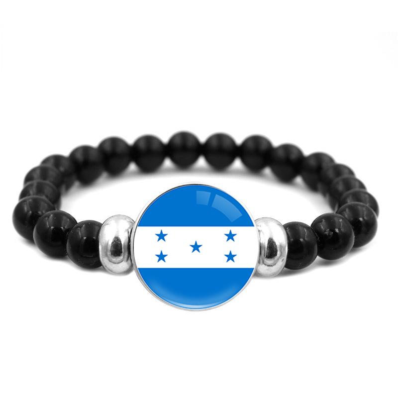 287 Länder Nationalflagge Druckknopf Elastisches Band Perlen Länderflagge Unabhängigkeitstag Perlen Schmuck Perlenarmband