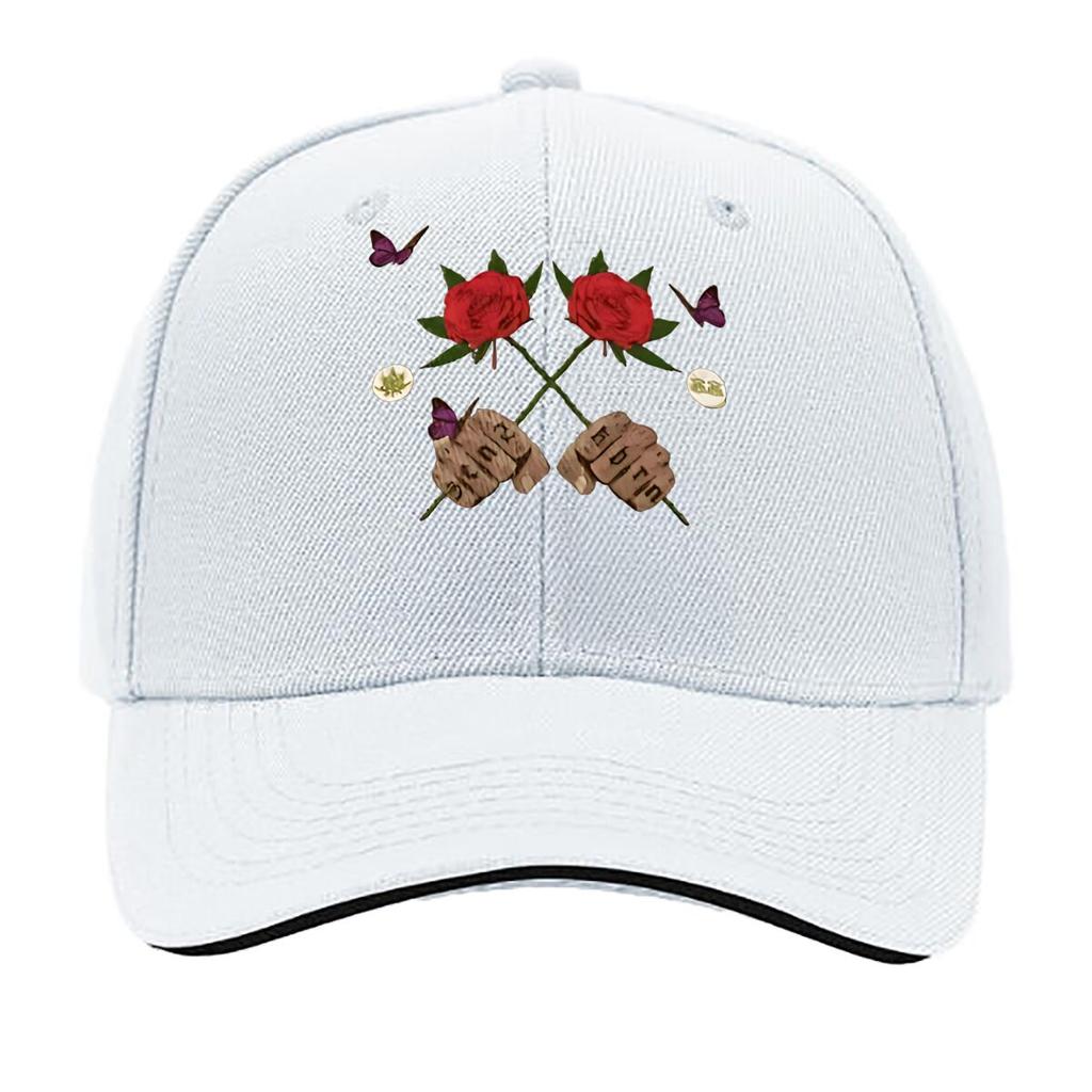 Artificial Red Rose Home Decor With Butterflies Wooden Accents Hip Hop hat Fashion Outdoor Sports Sandwich Baseball Cap