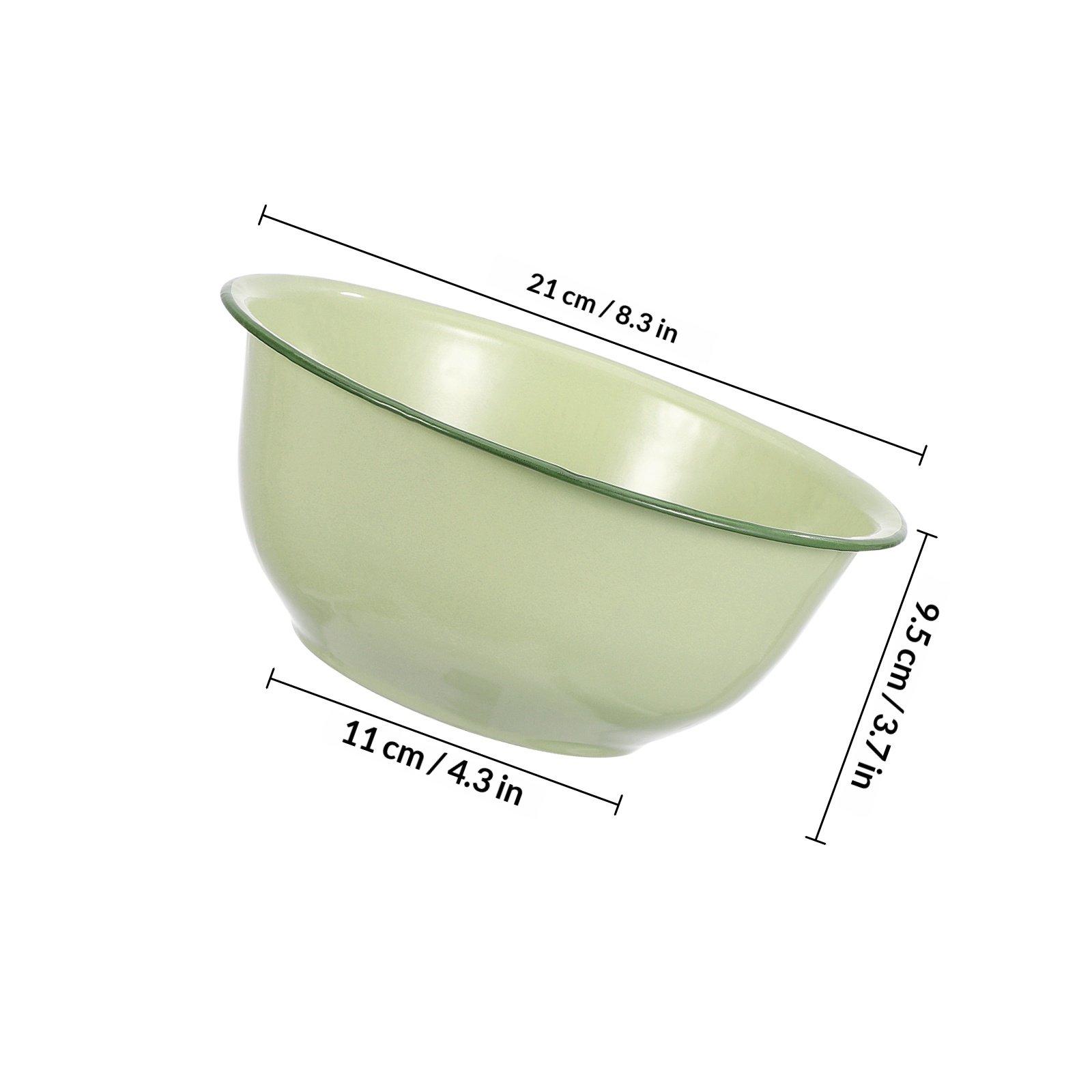 Утолщенная эмалированная миска Винтажный стиль Супница для замешивания теста Смешивания салатов и Хранения продуктов Кухонная эмалированная посуда Ретро Топленое сало