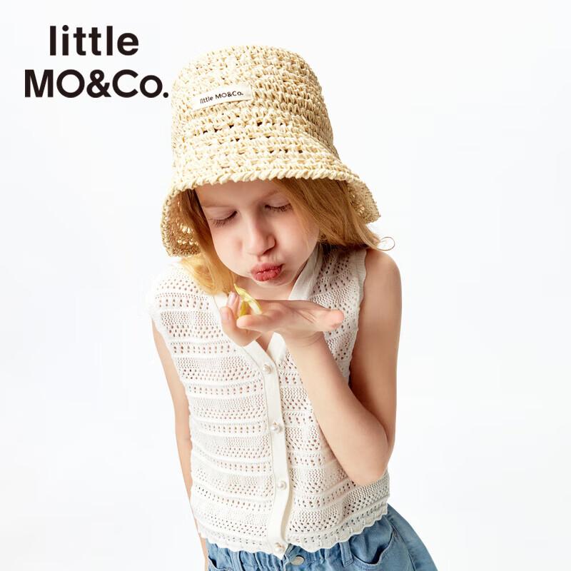 Little MO&Co. Girls' French Vacation Pure Cotton Sleeveless Knit Cardigan