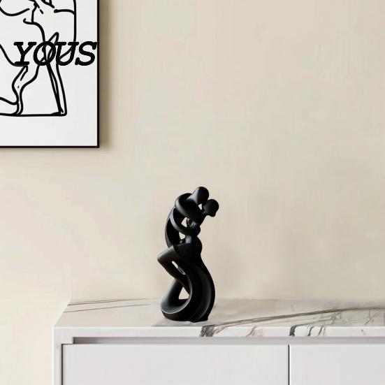 Decorazione Coppia che Balla Statuetta Ballerina che si Abbraccia Stampata in 3D, Scultura Statua Astratta Minimalista, Ornamento per Casa, Ufficio, Soggiorno