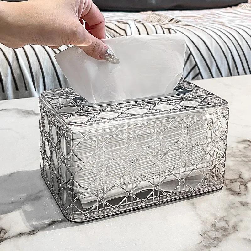 New Rattan Pattern Tissue Box Living Room Paper Box Desktop Tissue Box Car Tissue Box Toilet Tissue Box