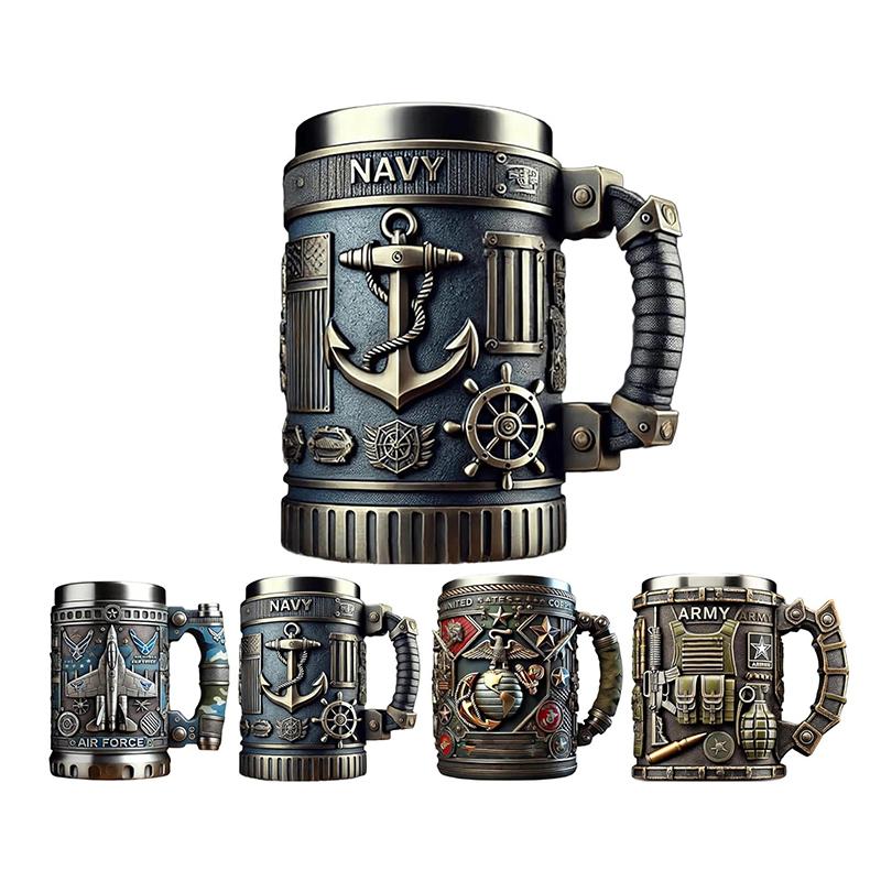 Army-Themed 3D Coffee Mug Unique Military Veteran Tribute Cup Personalized Veteran Ceramic Coffee Cup Funny Gifts For Veterans