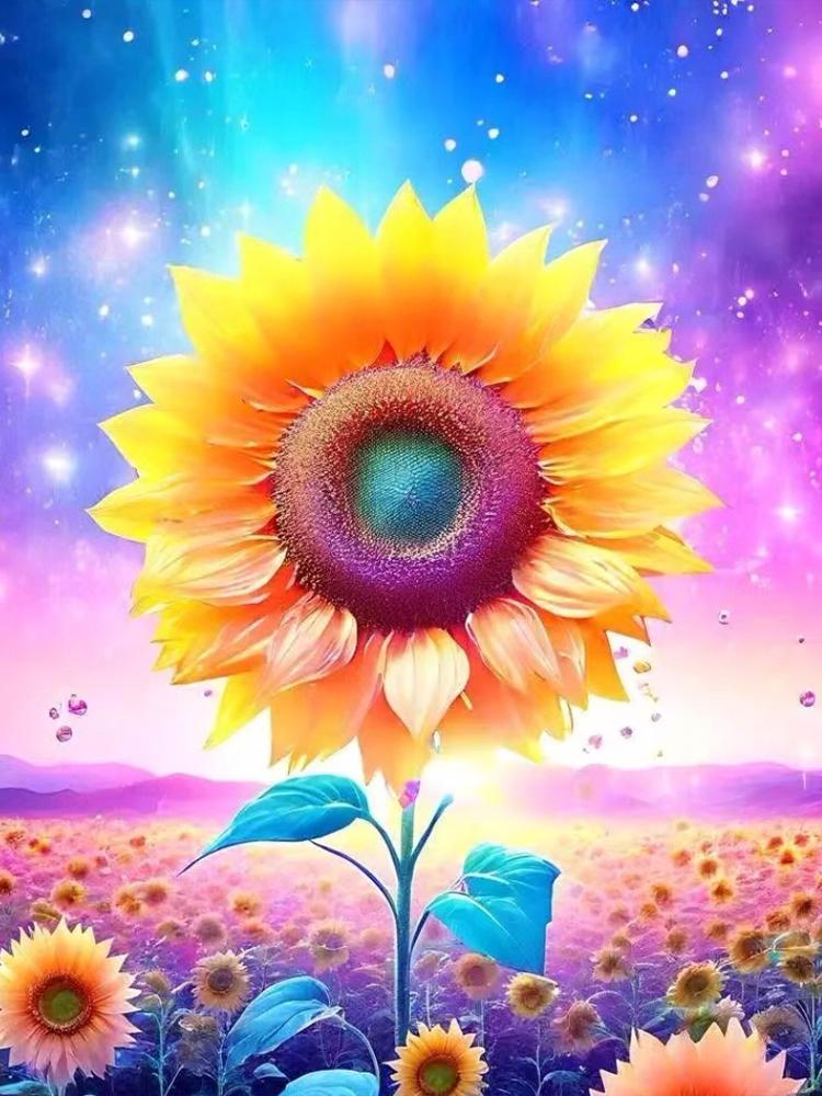 DIY Sunflower Flower Mosaic Picture 5D Cross Stitch Diamond Painting Full Square Round Rhinestone Embroidery Puzzle Home Decor