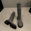 Fashion High Heels Women Platform Long Sock Boots Winter Fad Comfort Shoes Lady 2025 Winter Pumps Knee Boots Elegant Zapatillas De Mujer