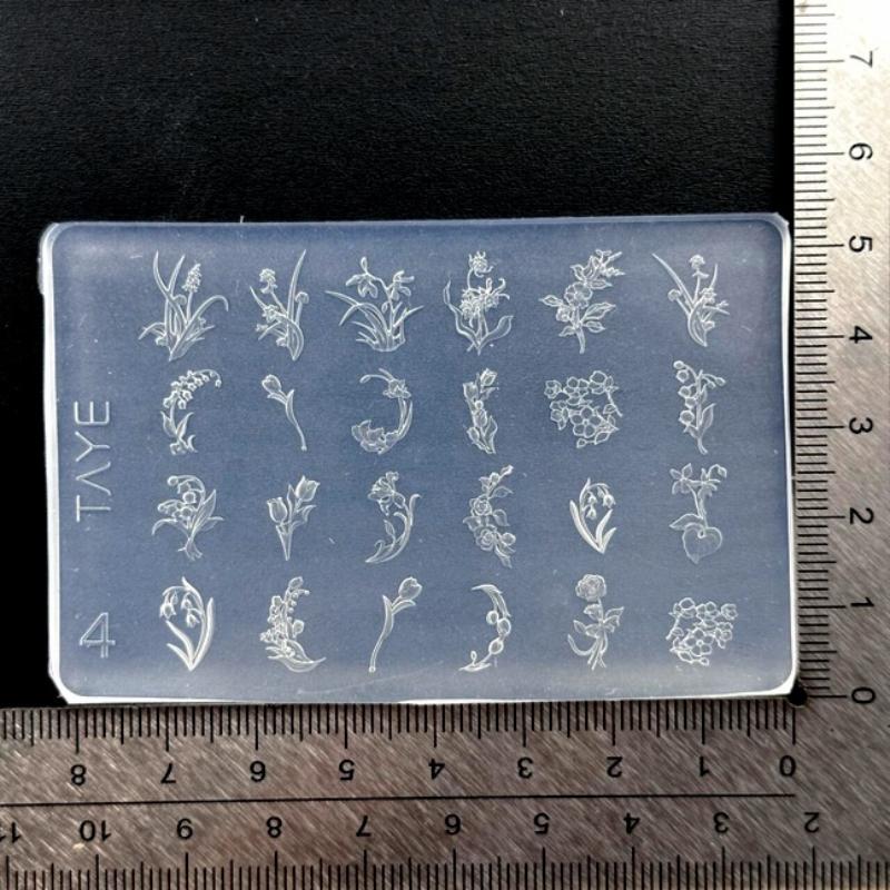 Butterfly Flower 3D Silicone Nail Art Mold Diy Vintage Flower Frame Floral Design Transparent Relief Template Manicure Tools