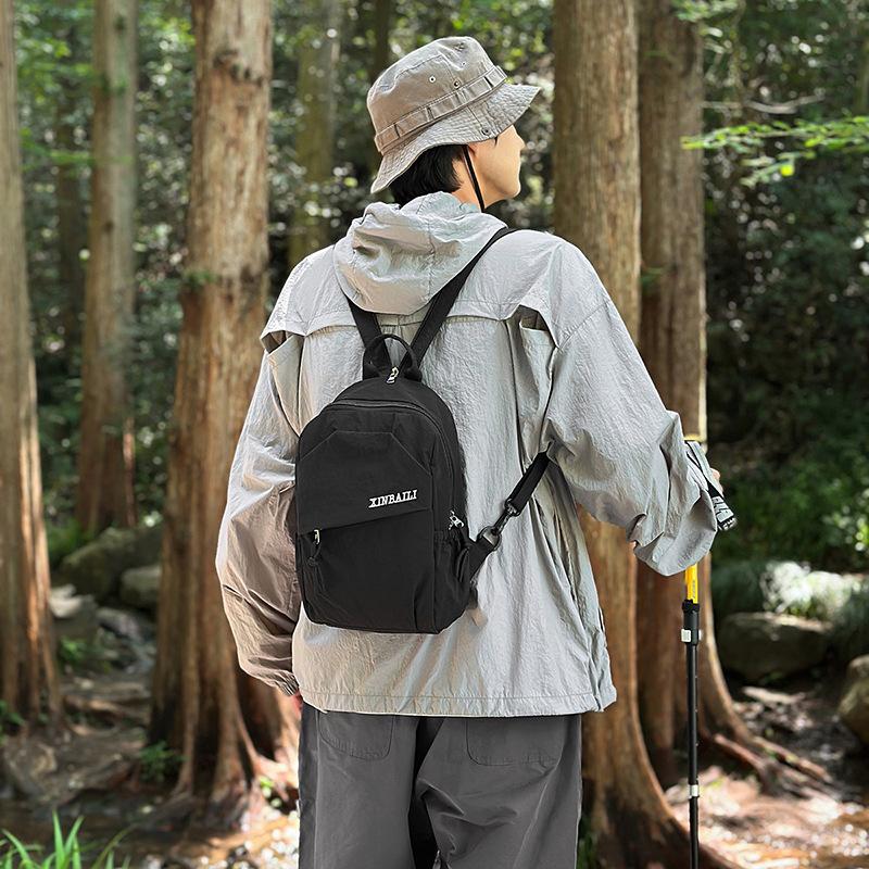 Schoolbag Men's Green Backpack Two-In-One Large-Capacity Single Backpack Multi-Functional Mountaineering Waterproof And Wear-Resistant Simple And Lightweight Gree