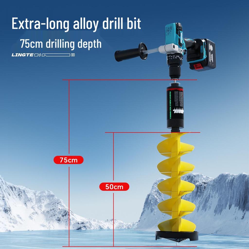Electric Floating Nylon Ice Drill for Winter Fishing with Positioning Feature