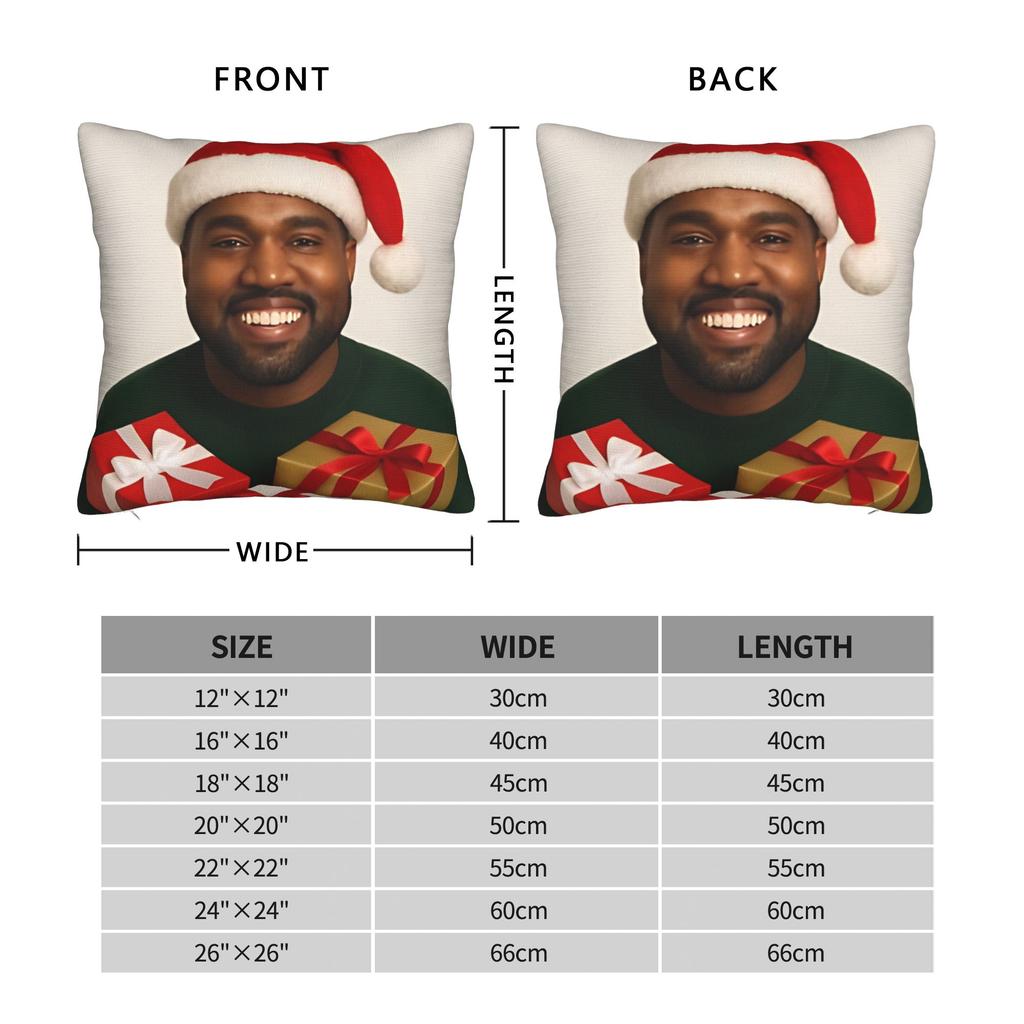 Kanye Meme Xmas Pillowcases Retro Trendy Pillow Case For Living Room Bed Chair Soft Pillow Cover