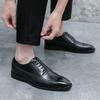 Large size business dress leather shoes fashion men Brock carved leather shoes trend British style lace-up leather shoes