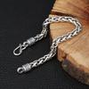 Papaste Silver Retro Men's Bracelet, Men's Trendy, Single, Simple, Trendy, Personalized, Hand Woven Bracelet, Vintage