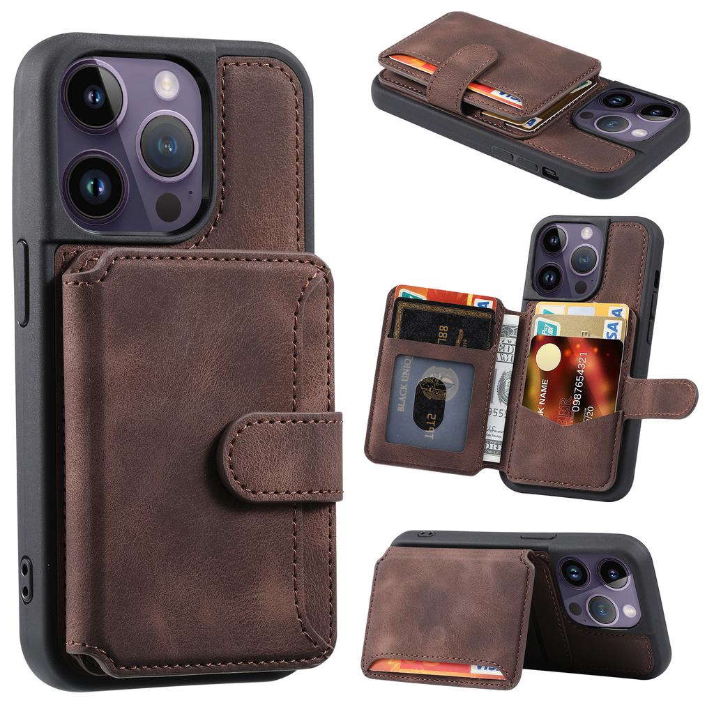 Business Wallet RFID Cards Solt Phone Case For iPhone 14 15 Pro Max 14Pro 13 12 11 Card Holder Shockproof Slim Flip Bag Cover