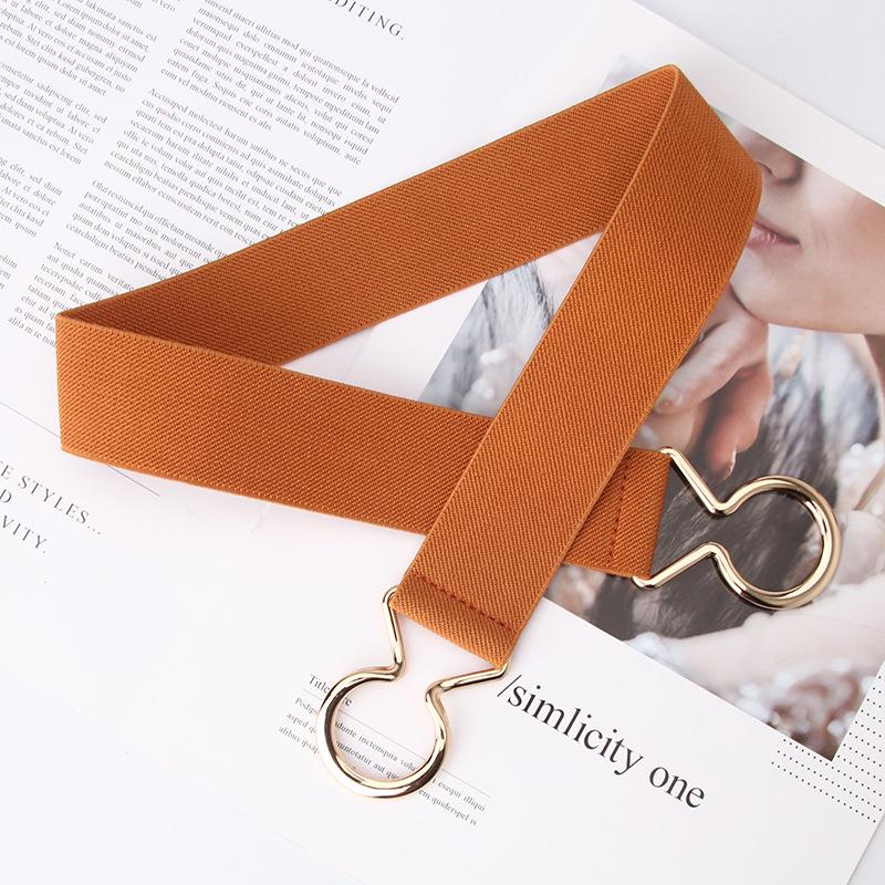 Simplified Women's Black Elastic Waistband Korean Style Fashion Belt
