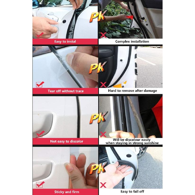 ToLanbbt Car Door Edge Guard Invisible Automotive Door Sill Guard Protectors Anti-Scratch Adhesive Tape Waterproof Strips For Car Door Edge
