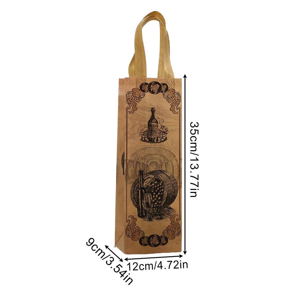12pcs Wine Bags Vintage Non-Woven Red Wine Bottle Covers Gift Champagne Pouch Burlap Packaging Bag Wedding Party Decoration