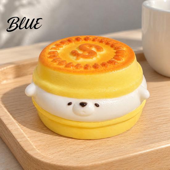 Hand Kneading Toys Food Shape Squeeze Toy Cute Smiling Toast Stress Relief Soft Slow Rebound Sensory Fidget Toy for Adults Anxiety Relief,