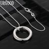 925 Sterling Silver Simple And Versatile Round Ring Pendant Necklace - Stylish Evening Jewelry