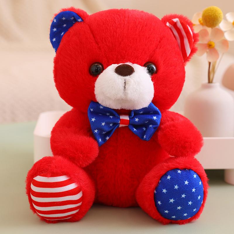 

Кукла-медведь Милый свитер Футболка Плюшевая кукла-медведь Детская полосатая кукла-медведь с бантом 25cm