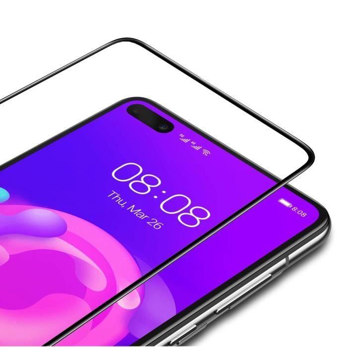 Verre Trempe pour Huawei P40 [Pack 2] Film Transparent Intégral Bord Noir Vitre Protection Ecran Phonillico®