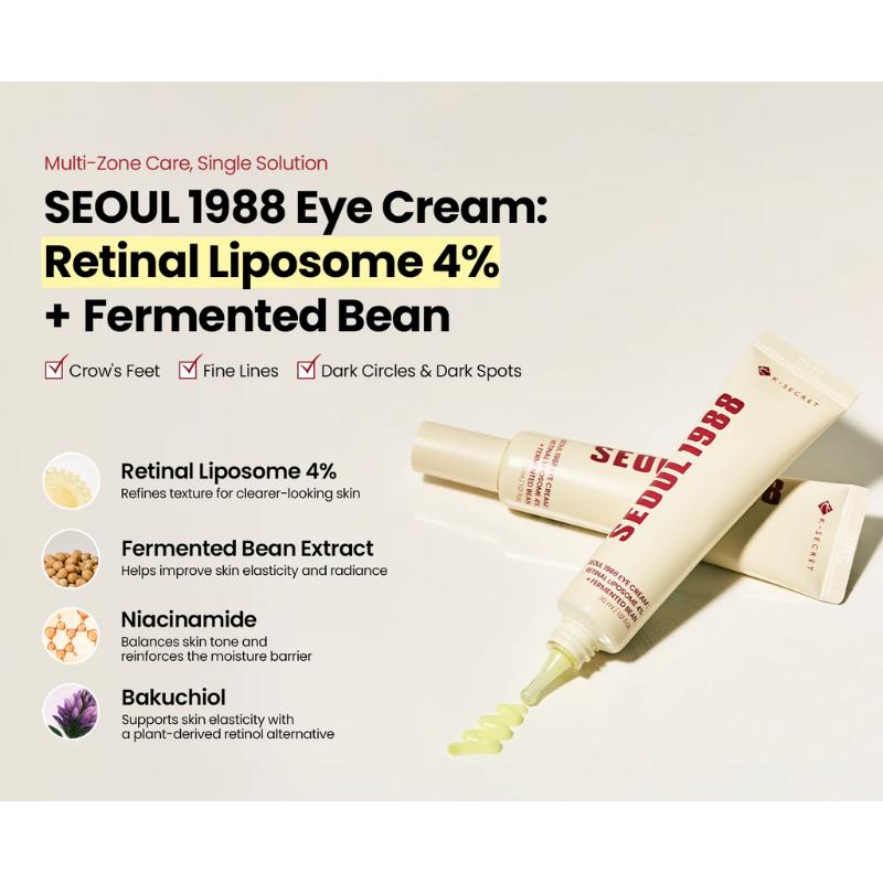 [K‑SECRET] Seoul 1988 Retinol Fermented Bean Eye Cream 30ml / 1.01 Fl.oz
