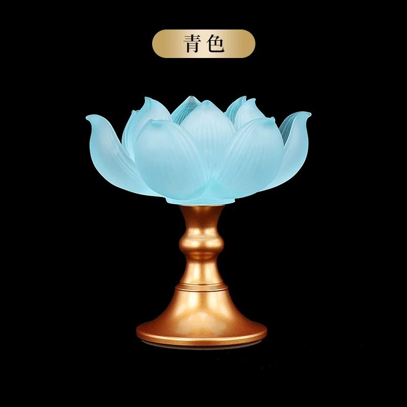 1pc Glazed Candle Holder Lotus Candle Holder Temple Sacrificial Candle Holder Chinese Buddhist Utensils No Candles Included