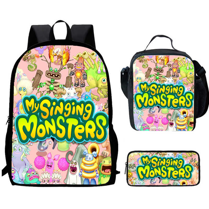 Zaino Anime Periferico My Singing Monster Borse Scolastiche da Uomo e da Donna