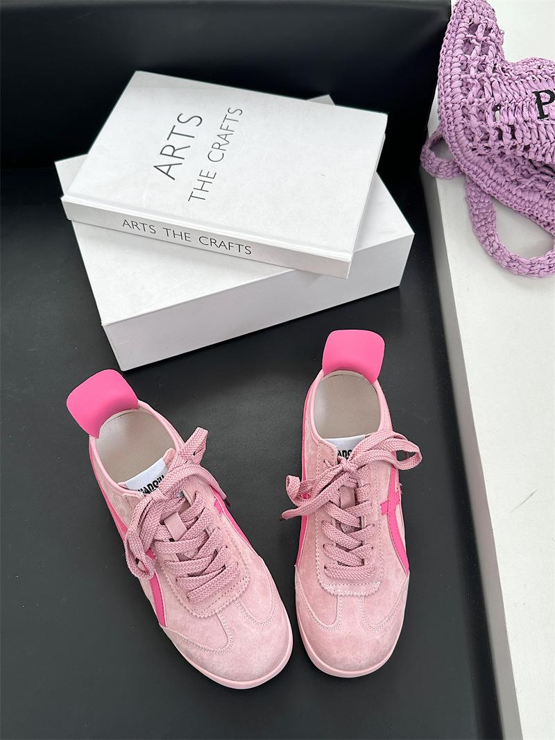 

Кроссовки женские в ретро-цвете, немецкие, удобные и легкие, 2025, маленькие, на плоской подошве, спортивные, повседневные, Forrest Gump 35 розовый