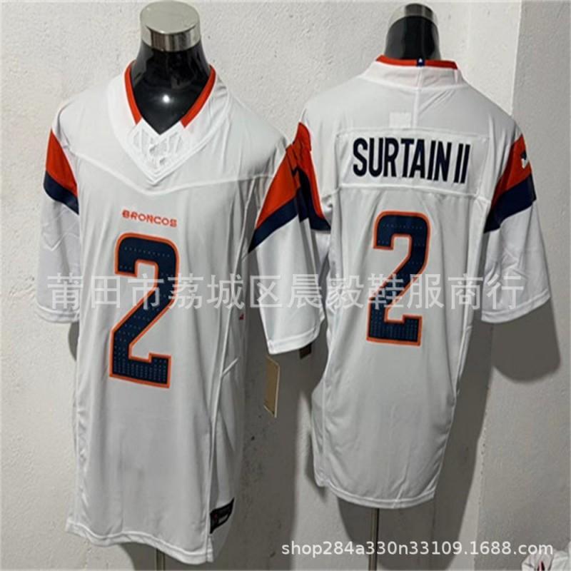 Camiseta Bordada Personalizada NFL Denver Broncos para Hombre - 10 7 15 14 15 Uniforme de Fútbol Estilo Oficial