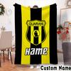 Custom Name Guarani Football Crest Throws Blanket Flannel Blankets for Couch Bed Gifts for Men Women Picnic blanket Christmas fan gifts