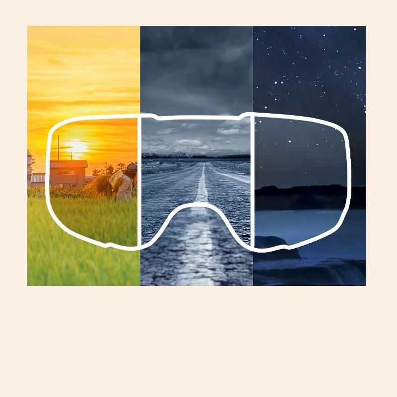 BOLLFO Intelligent Color Changing Motorcycle Goggles Harley Retro Helmet Myopia Riding Goggles Day And Night Universal