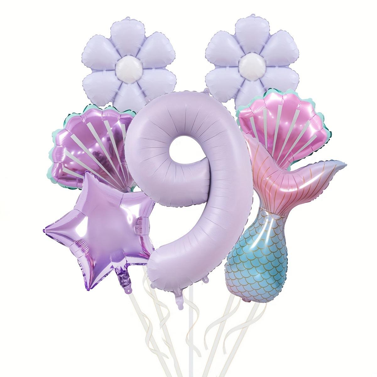 

Набор воздушных шаров в стиле русалки, форма рыбьего хвоста и ракушки, 40-дюймовые цифровые шары из алюминиевой фольги, реквизит для украшения дня рождения Mermaid Set 9